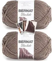 [Bernat] Blanket Yarn - Big Ball (10.5 oz) - 2 Pack with Patterns (Taupe)