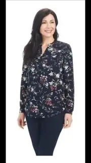 Hilary Radley Ladies Long Sleeve Blouse S / Small Blue