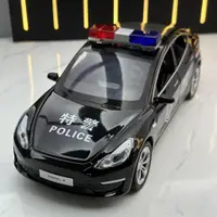 在飛比找蝦皮商城精選優惠-新豪迪合金車模1:24特斯啦Model3警車回力聲光開門玩具