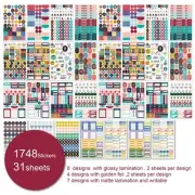 31 Sheets Planner Stickers Calendar Diary Stickers Scrapbooking