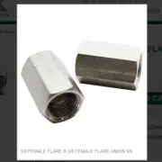 3/8 FEMALE FLARE X 3/8 FEMALE FLARE UNION SS # S89-66