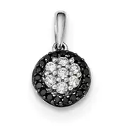 14k White Gold Black/White Diamond Pendant