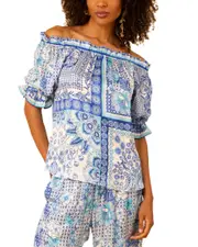 Hale Bob Tatum Silk-Blend Blouse