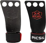 PICSIL RX Grips, Synthetic Workout Grips, Durable and Ultra-Resistant Carbon Fiber Hand Grips for Weightlifting & Gymnastics, Blocks Tears & Blisters, Made for Men & Women, 2 Holes