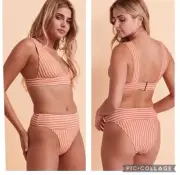 Rip Curl Premium Surf Deep V Bikini Top & High Waist Cheeky Bottom, SMALL
