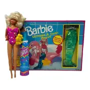 Barbie Bathtime Fun Bath Blast Lot Mermaid Outfit & Inflatable Swan Playset