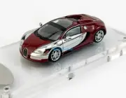 CR Mortal 1:64 Plating Silver Red Veyron SS Sports Model Diecast Metal Car
