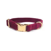 Holly & Co Queen Bee Large Red Premium Velvet Dog Collar