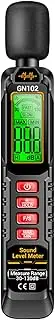 YRTUOP Sound Meter - Noise Detector,Range 30-130dB Professional Precision Data Hold LCD Display Backlight A-weighted Tester for Hearing Screening Workplace Neighborhood