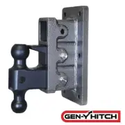 GENY Mega-Duty 21K 6" Drop 2.5" Bolt-On Trailer Hitch Pintle Dual Ball 3K Tongue