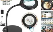 10X Magnifying Glass with Light, Flexible Gooseneck Lighted Magnifier with