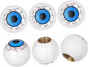 SWOOMEY 6Pcs Eyeball Tire Valve Caps Fluorescent Caps Novelty Design for Cars Trucks and Bikes Durable Wear Resistant Valve Stem Covers Prevent Air Leakage and Dirt