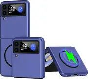 [RUNGOS] for Samsung Galaxy Z Flip 3 Case MagSafe (Bare Metal Feel) [Strong Magnetic] [Slim Fit, Ultra Light] Wireless Charging Samsung Flip 3 Case, Shockproof Cover for Galaxy Flip 3 Case 2021, Blue
