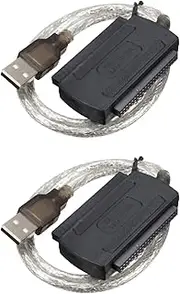 Binxind 2X USB 2.0 Male to IDE SATA Adapter Converter Cable Hard Drive Adapter Cable for PC 2.5 inch 3.5 inch HDD Hard Drive