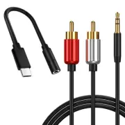 Heavy Speed Type C to 3.5mm Audio Adapter & RCA Cable Cord for OnePlus 10 Pro 5G