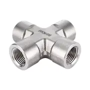 FITOK 316 SS Pipe Fitting Cross 1'' Female NPT 6400 psi, SS-PCR-NS16