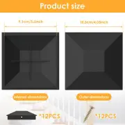 12Pcs Post Caps Sturdy Plastic Post Covers Black Fence Post Caps xiTOw