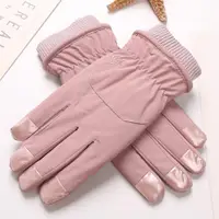 在飛比找ETMall東森購物網優惠-觸屏防滑女冬季加厚羽絨棉手套