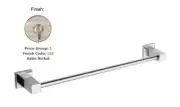 Newport Brass 19-01 Cube 2 Solid Brass 18" Towel Bar In Satin Nickel, New!