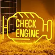 Check Engine Neon Signs for Wall Decor,LED Garage Neon Signs Wall Art Present for Man Dimmable Neon Light Up Sign USB Neon Lights Signs Car LED Wall Sign for Dad Car Auto Repair Shop Workshop