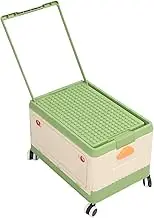 Rolling Toy Storage Bin, PP Toy Organizer Multifunctional Toy Storage Organizer with Lids for Snacks (Green)