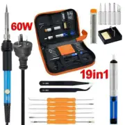AU 60W Soldering Iron Kit Electronics Welding Irons Tool Adjustable Temperature