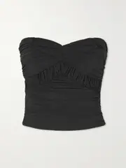 [GOLDSIGN] GOLDSIGN - Seawall Strapless Gathered Stretch-jersey Top - Black - x small x small Black