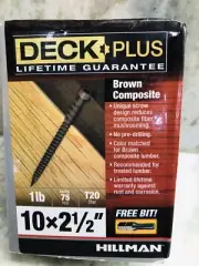 Hillman Deck Plus Brown Composite Free Bit 1lb/75pc/T20 Star/ 10x21/2”
