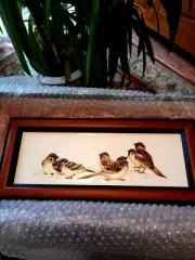 MOORCROFT TREE SPARROWS PLAQUE 35CM X 15CM KERRY GOODWIN NEW BOX AND SLEEVE