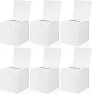 jojofuny 6Pcs Cardboard Raffle Boxes Voting and Present Storage Organizers with Semi Opening Easy Assembly for Contests Fundraising and Events