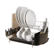 Dish Drying Rack Drainer Cup Plate Holder Cutlery Tray Kitchen Organiser