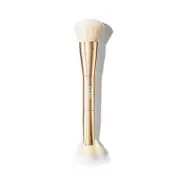 Cheek Glow Duo Brush | Dual-Ended Makeup Brush Buffing Side and Fanned Side F...