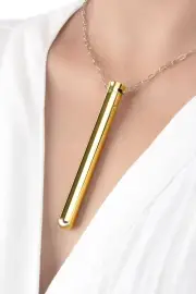 Le Wand 3.5" Whisper Quiet Gold Vibrating Necklace