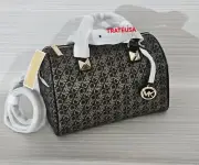 NWT Michael Kors Grayson Medium Metallic Empire Monogram Satchel $298