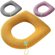 WOONEKY Toilet Seat Cushion Cover Pad Washable Reusable Soft Polyester Material for Daily Use Travel