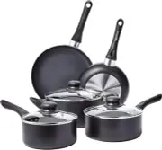 Amazon Basics Non Stick Cookware Set Pots and Pans 8 Piece Set