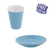 6x Latte Cup & Saucer Breeze Blue 200mL Bevande Coffee Cups Hot Chocolate