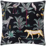 Wylder Tropics Wilds Cotton Tropical Cushion Cover (Black) - RV3049