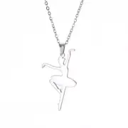 Ballerina Ballet Girl Necklace Stainless Steel Necklace