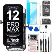 Fixerman for iPhone 12 Pro Max Screen Replacement 6.7 inch (A2342, A2410, A2412, A2411), 3D Touch LCD Display Digitizer Frame Assembly with Repair Tools