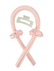 Heatless Curling Rod Headbands Hair Roller Pink Silk Set - Brand New