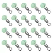 0.45"x0.2" Cross-Line Fishing Swivels & Bead 20Pcs Glow in the Dark T Pale Green