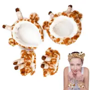 Heyone 3Pcs Makeup Headband Cute Strawberry Skincare Hair Bands Makeup Spa Face Wash Headband (DarkPink) Giraffe