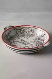 Anthropologie Pie Plate MOLLY HATCH Something Good CROWNED LEAF Dish Stripe NIB
