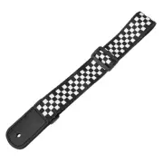 Adjustable Black And White Squares Ukulele 4 String Hawaii Guitar Shoulder S EUJ