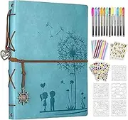 Leather Scrapbook Photo Album 8.5x11inch Travelling Journal Scrap Book, Love Memory Photo Book for Couples Scrap Book DIY Photo Album Vintage Scrapbook