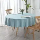 Jacquard round Table Cloth Damask Design Waterproof Antiwrinkle Heavy Weight Sof