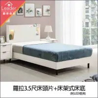 在飛比找momo購物網優惠-【麗得傢居】蘿拉3.5尺床頭片+床架式床底 單人加大床組 床