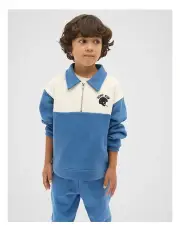 [Seed Heritage] Zip Rugby Sweater in Moody Blue