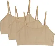[YR.Lover] YINI Back to School 1 Piece/3 Pieces Girls' Sports Bra Vests Underwear Top Adjustable Shoulder Strap (3 Pieces Beige, L (64 cm Super Elastic)), 3 Pcs Beige, Large